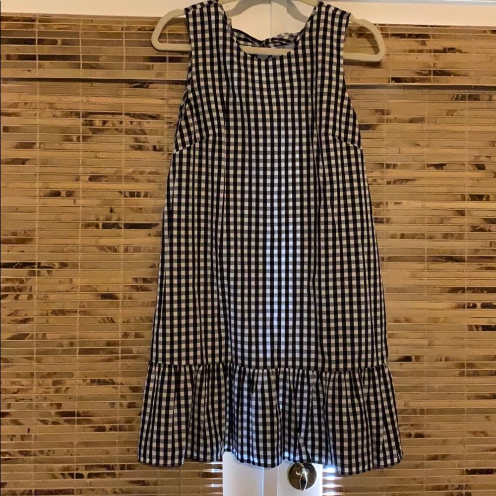 J.Crew black and white gingham dress